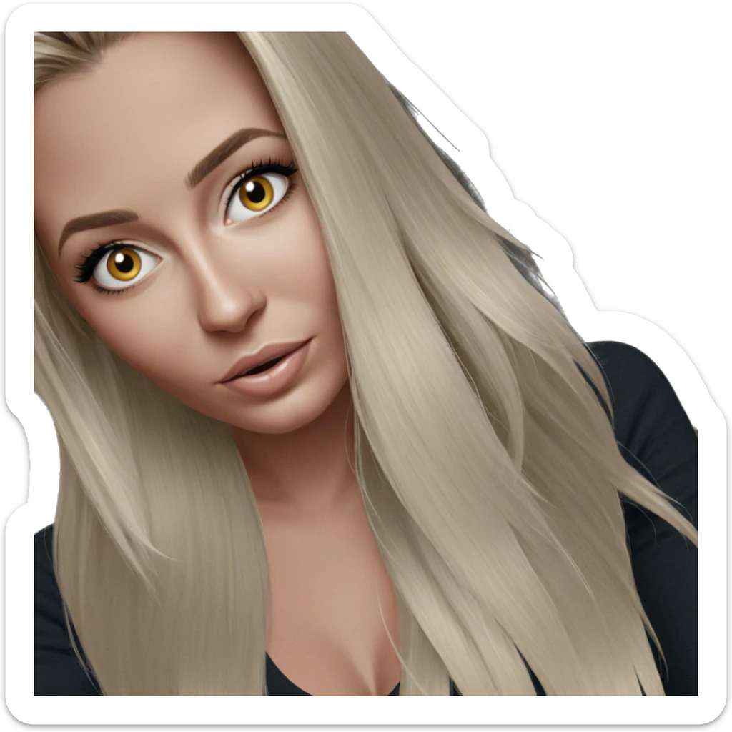 blonde girl portrait looking directly sticker