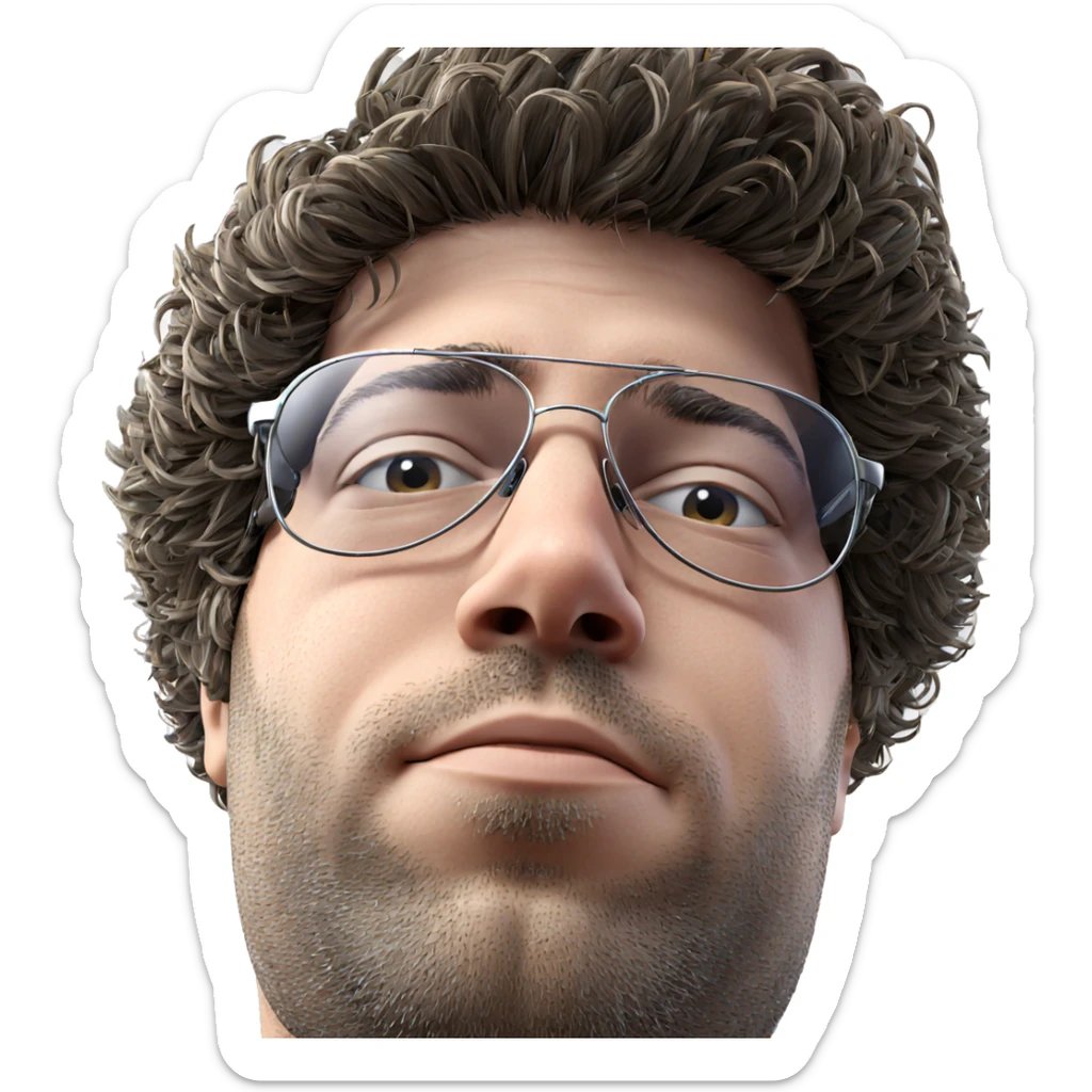 male portrait with sunglasses sticker