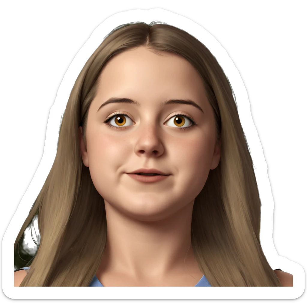 realistic portrait of girl sticker