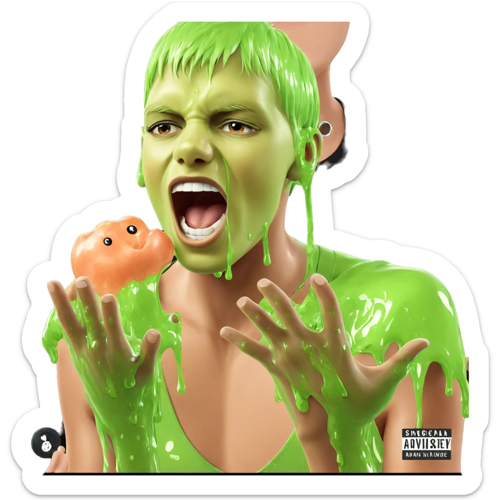 boy with slime surprise sticker