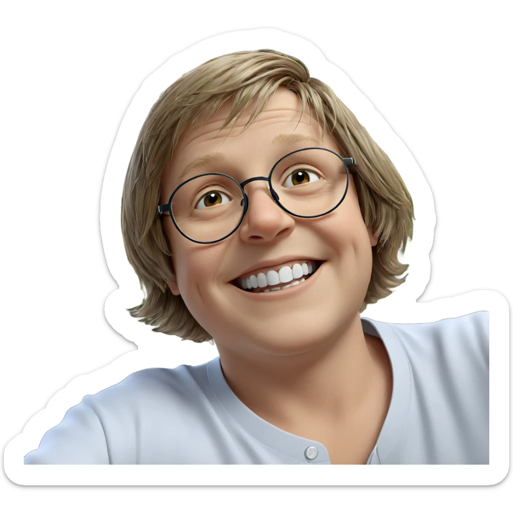 smiling boy in glasses portrait sticker