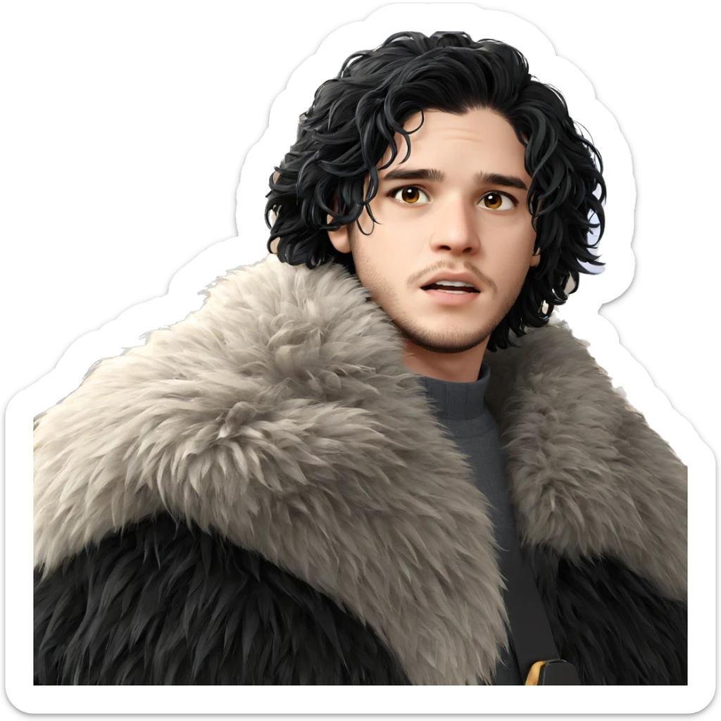 boy with black hair portrait sticker