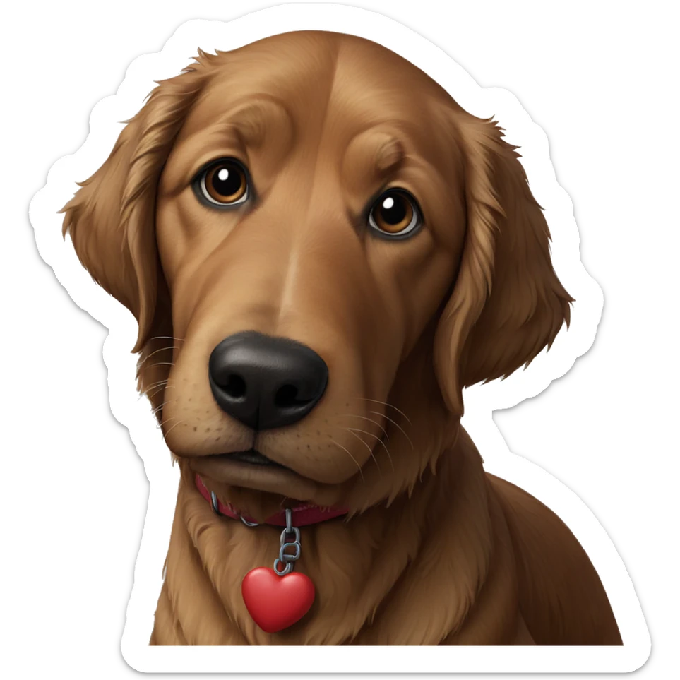 realistic solo dog portrait sticker