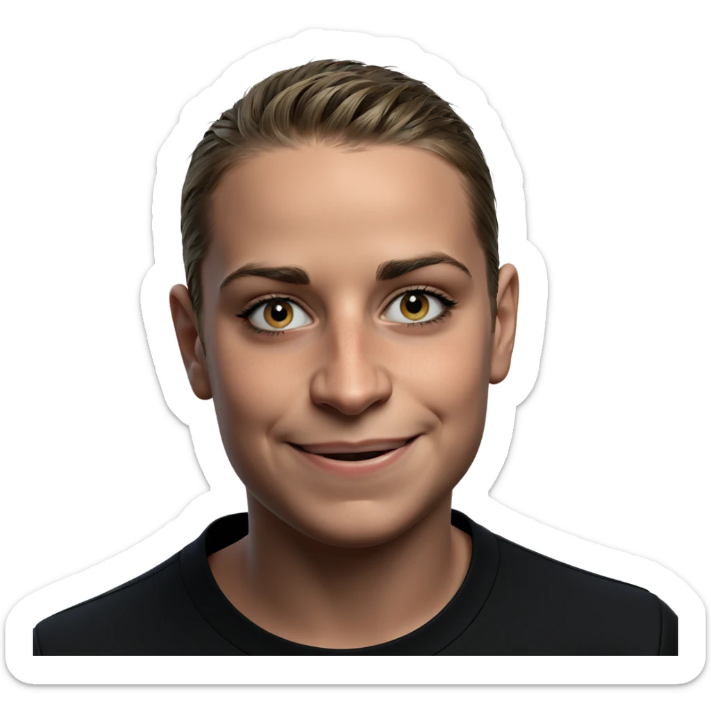 smiling boy in black shirt sticker