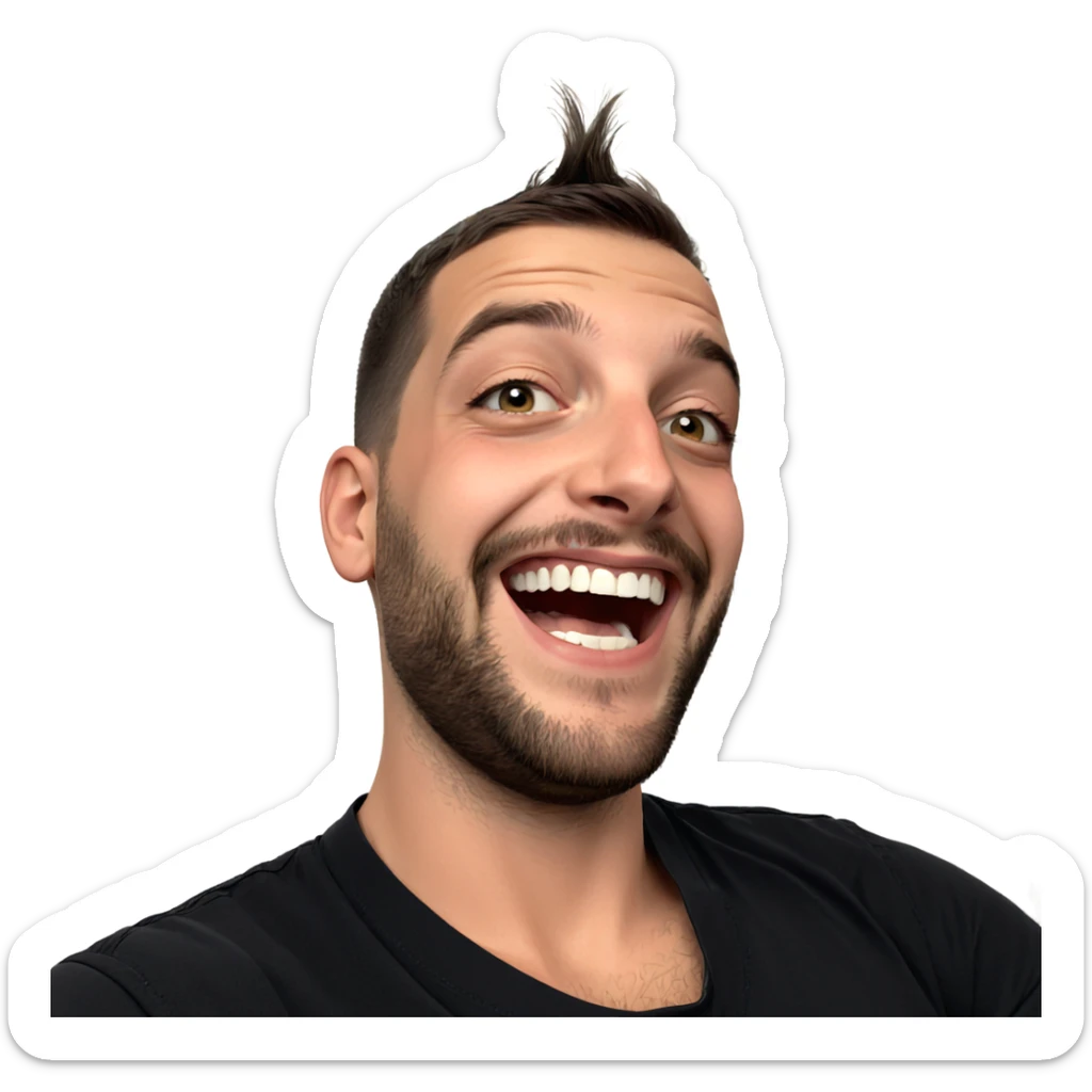 smiling portrait of a boy sticker