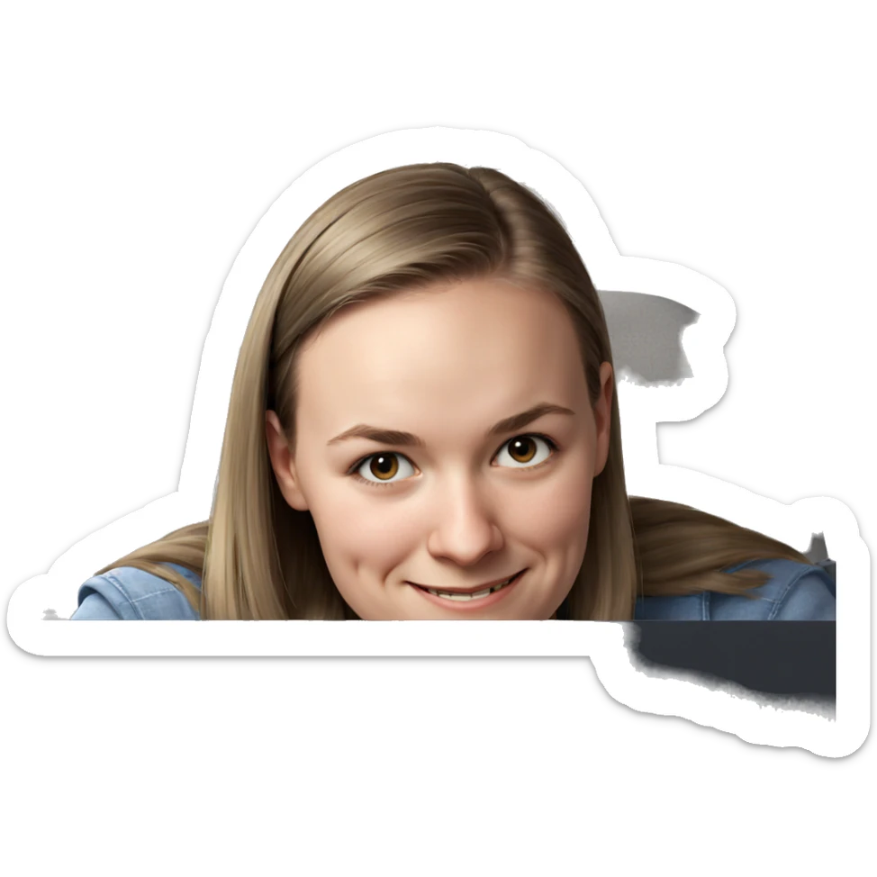 realistic portrait of smiling boy sticker