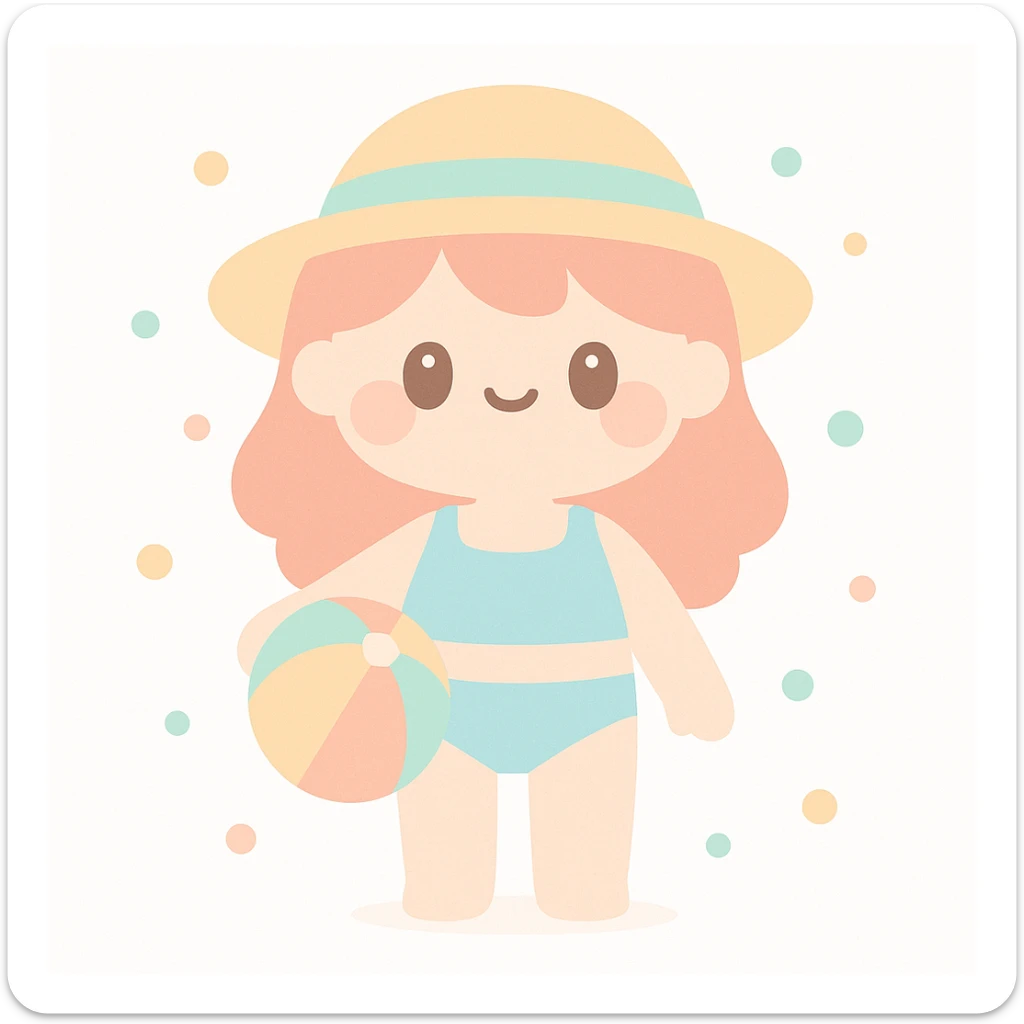 summer girl sticker