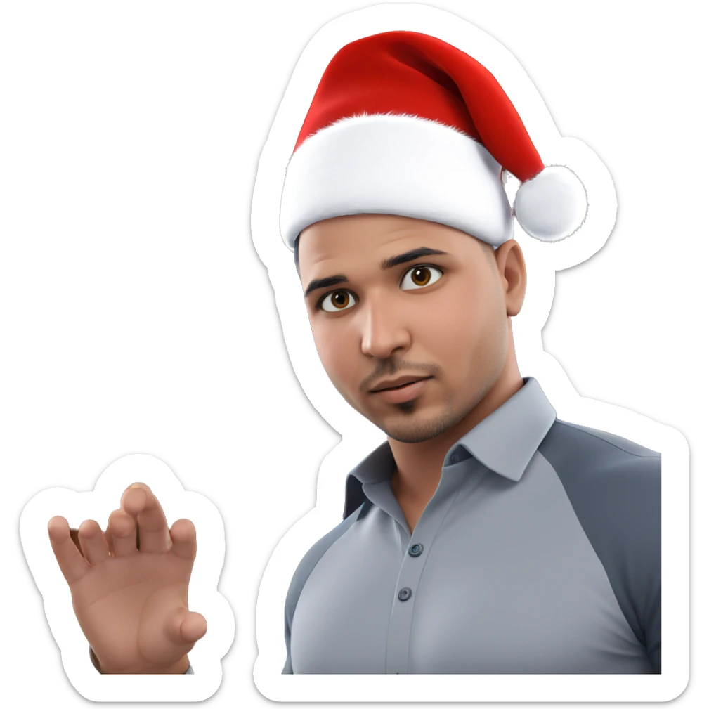 santa hat on solo male sticker