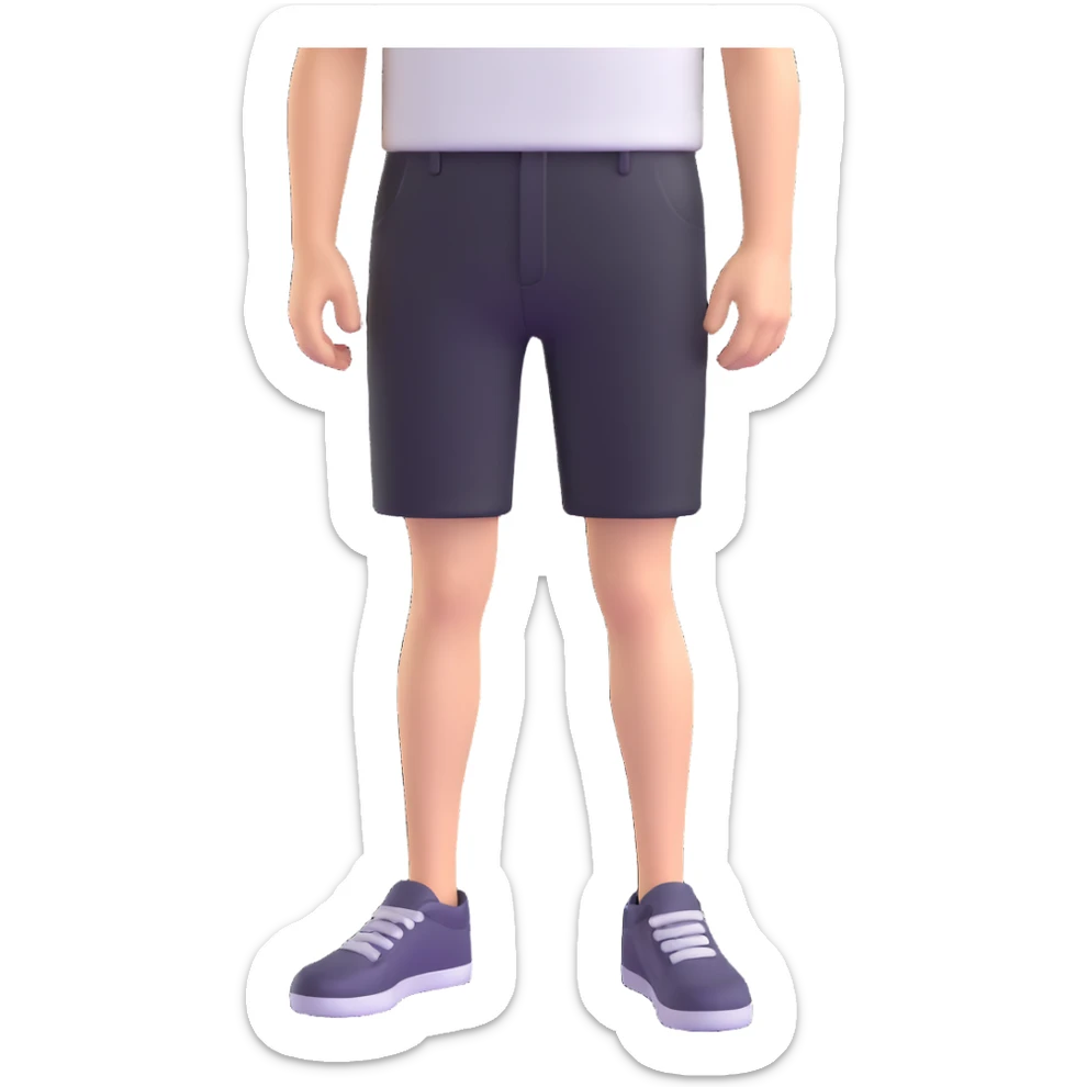 person wearing short black pants sticker