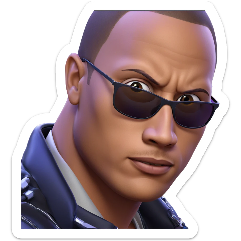 bald boy in sunglasses sticker
