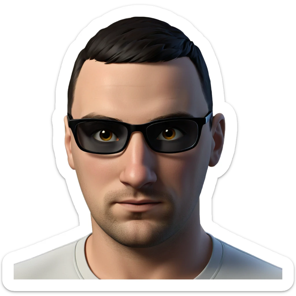 portrait of a stylish man sticker