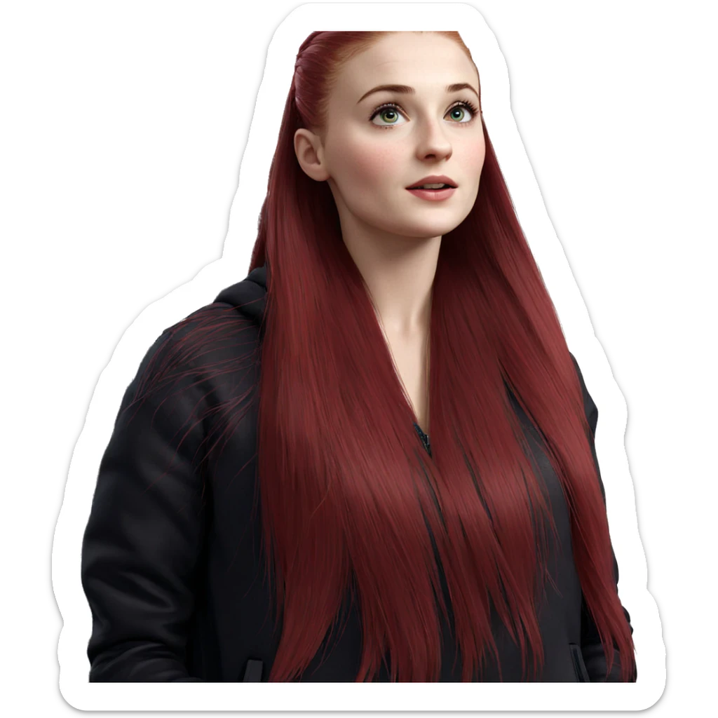 realistic portrait of a girl sticker