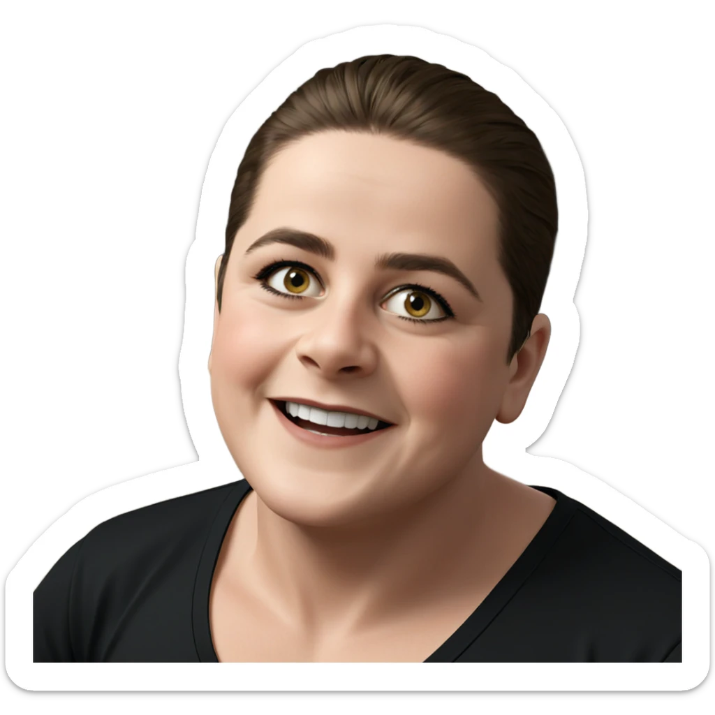 smiling boy in black shirt sticker