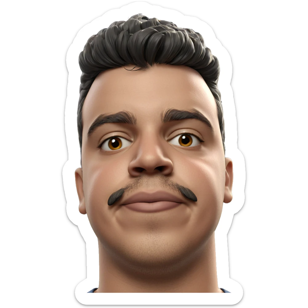 portrait of a mustached man sticker
