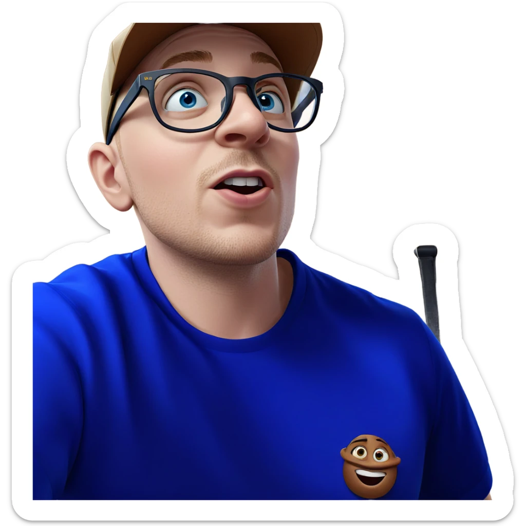 blue-eyed boy in hat sticker