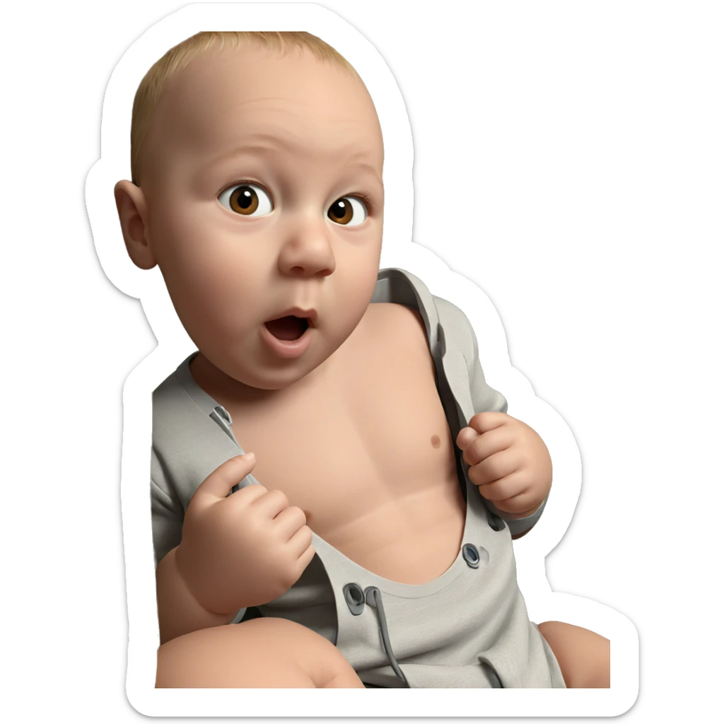 curious boy in deep thought sticker