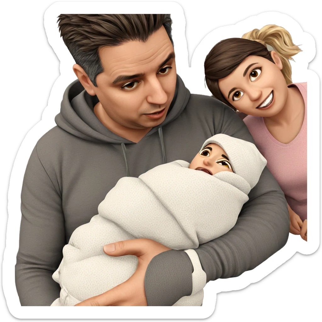 realistic portrait of couple sticker