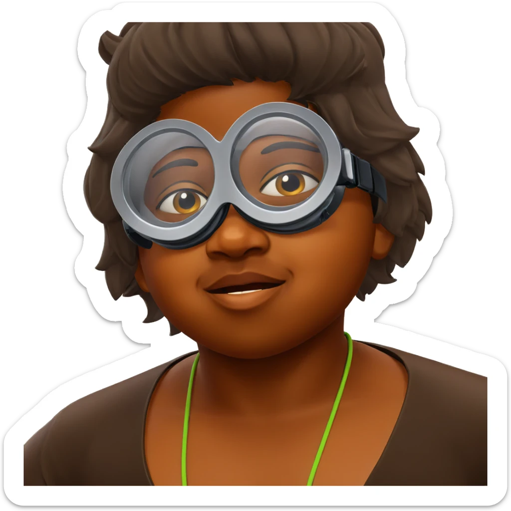 dark skinned boy with goggles sticker