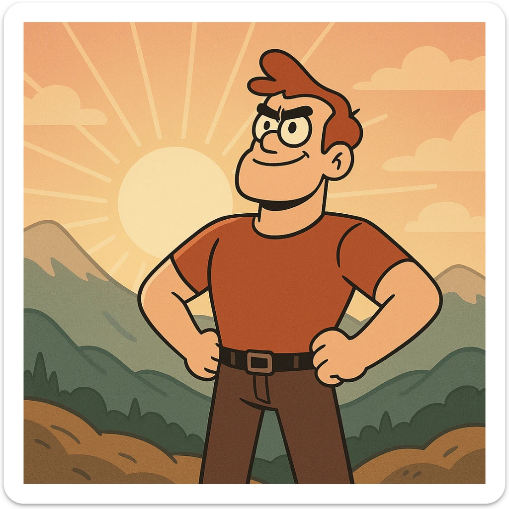 motivation, sunrise over mountains, inspiring, flat design sticker