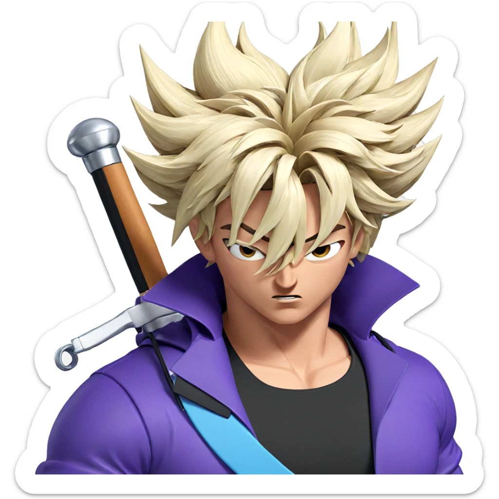 serious trunks with sword sticker