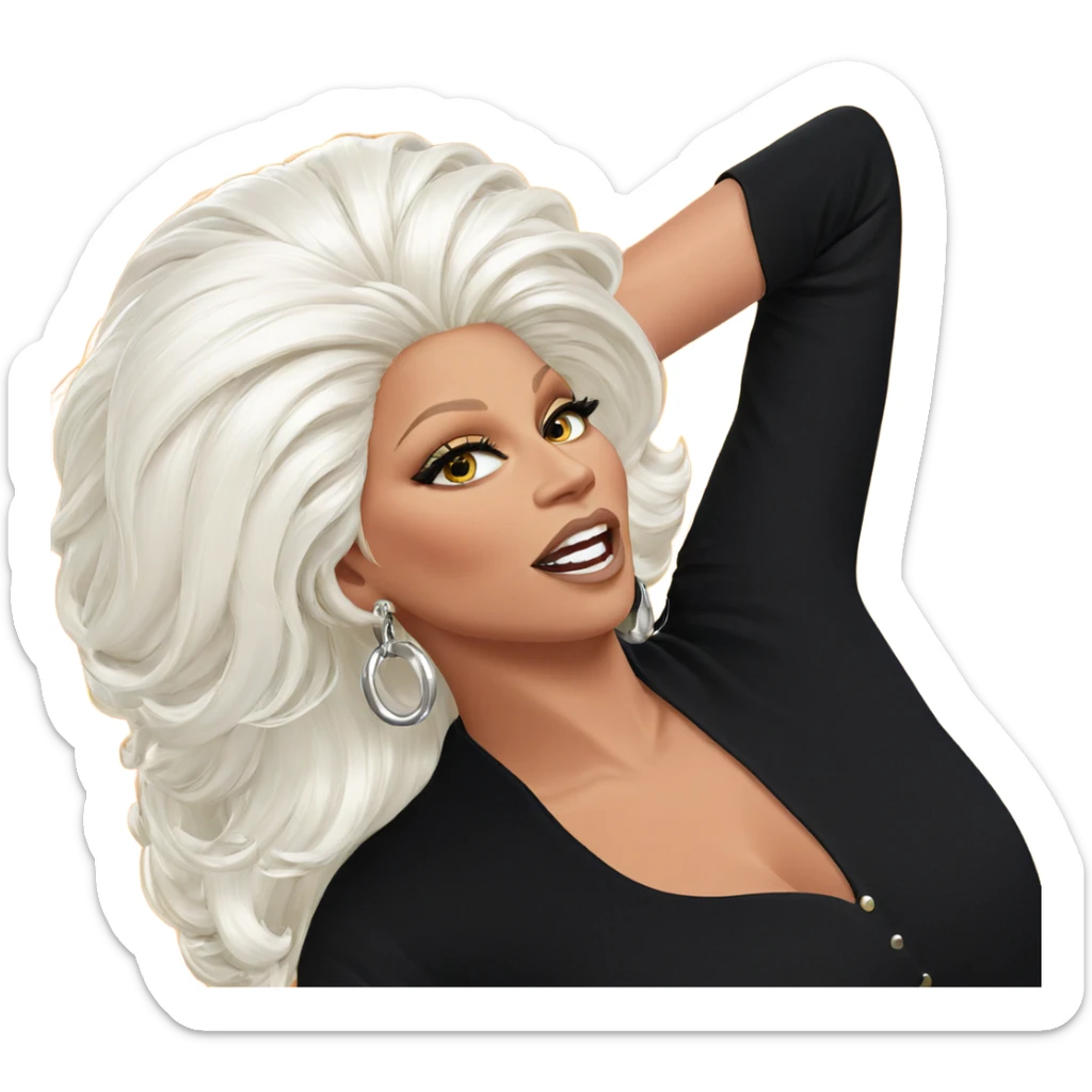 girl with white hair jewelry sticker