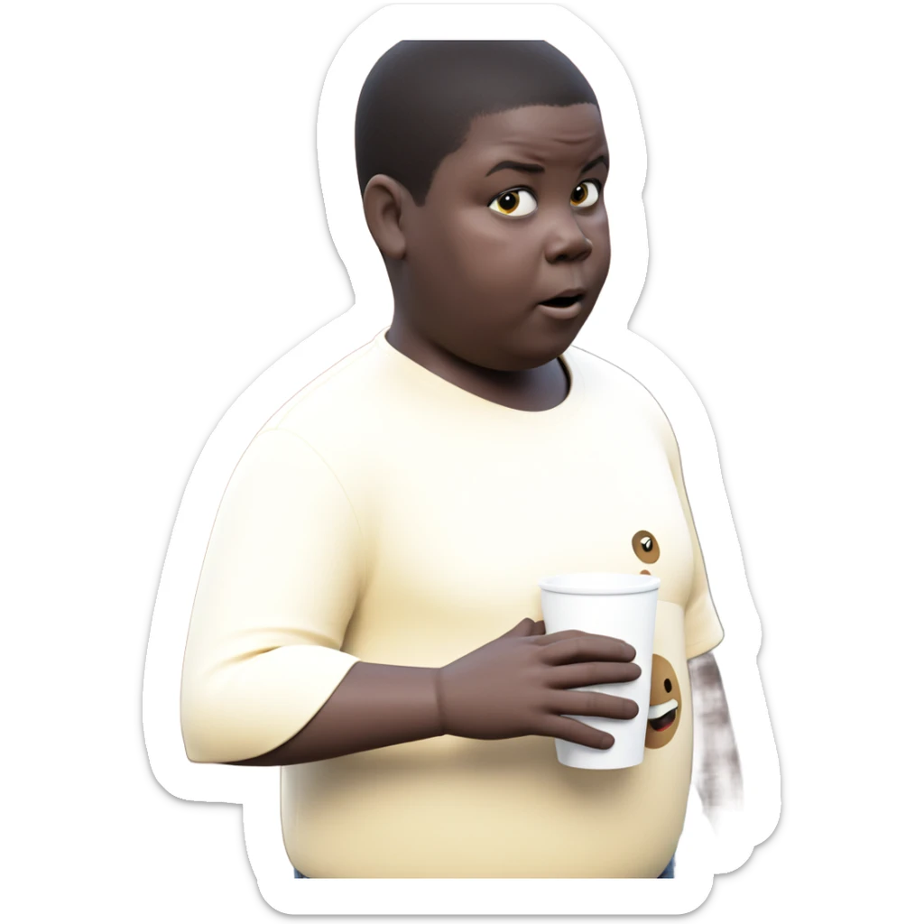 holding a cup in focus sticker