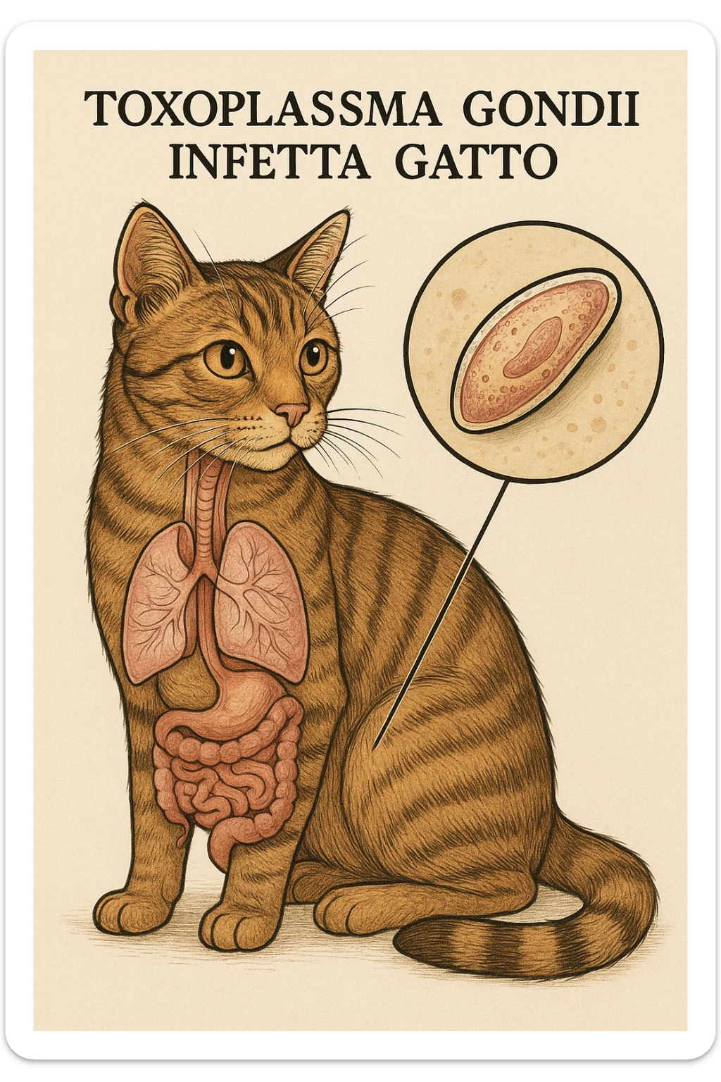 Toxoplasma gondii, infetta gatto in italiano sticker