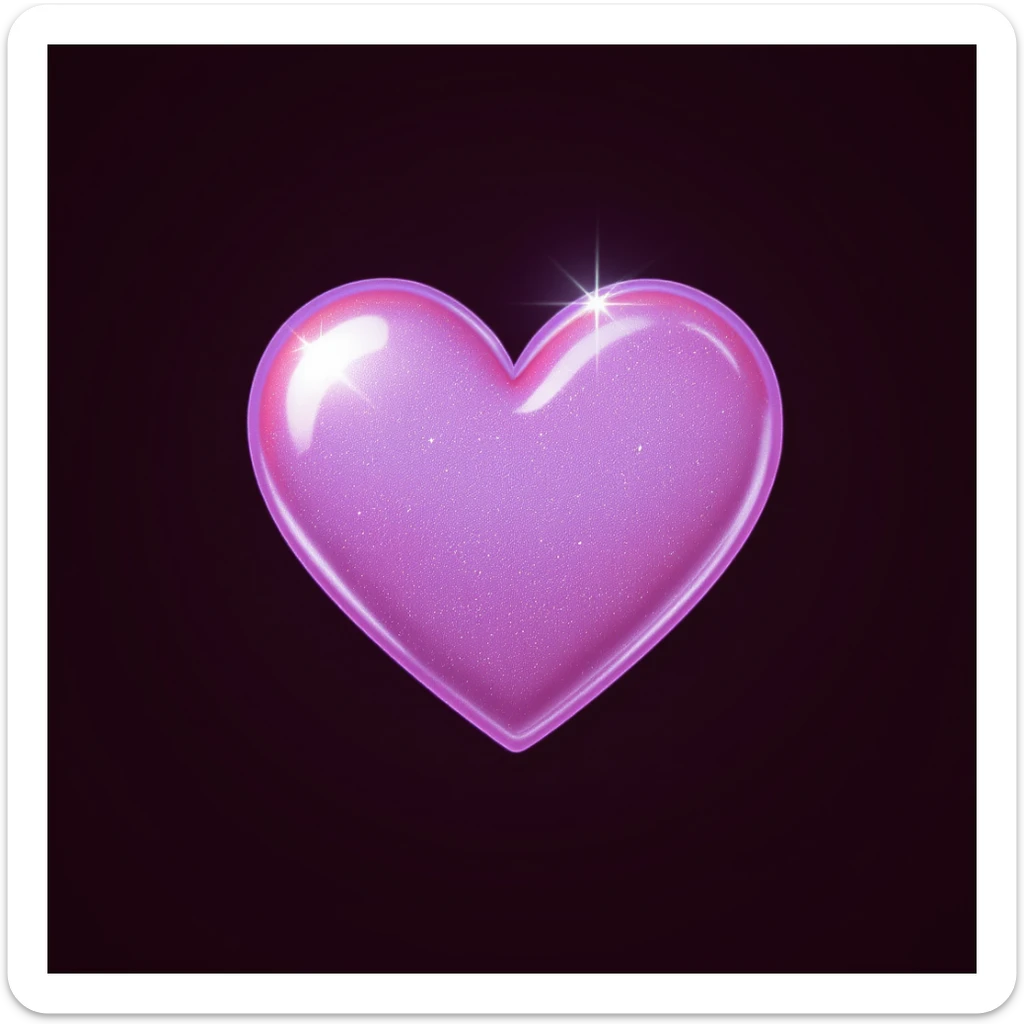 cute and shiny heart emoji, no background sticker