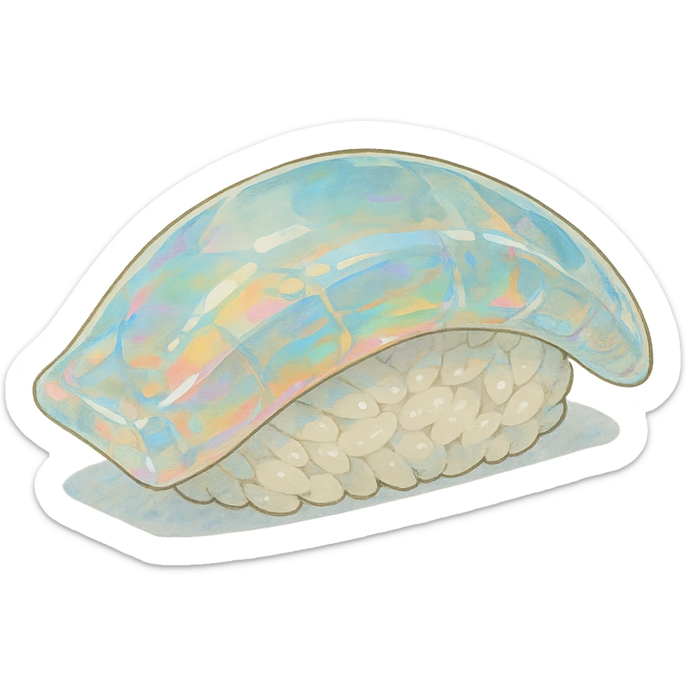 iridescent sushi sticker