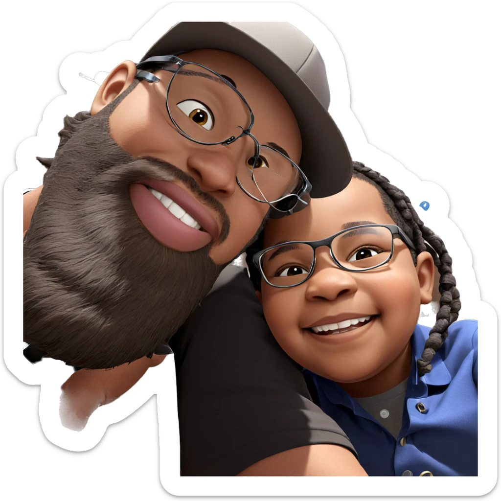 happy boys with stylish hats sticker