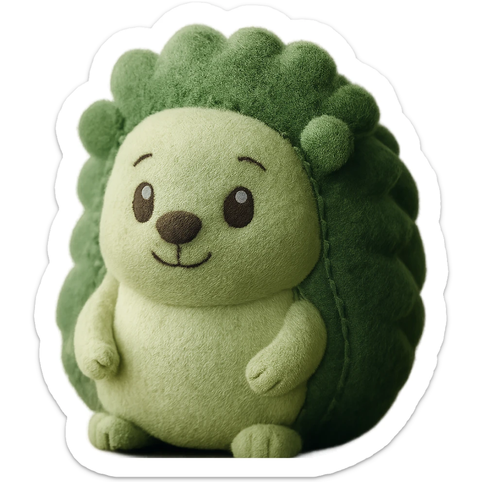 green hedgehog, soft, cute sticker