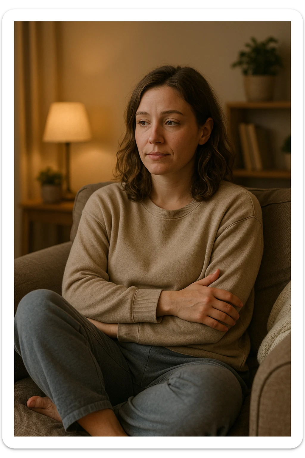 donna che vuole rimanere nella sua zona di comfort. Immagini realistiche sticker