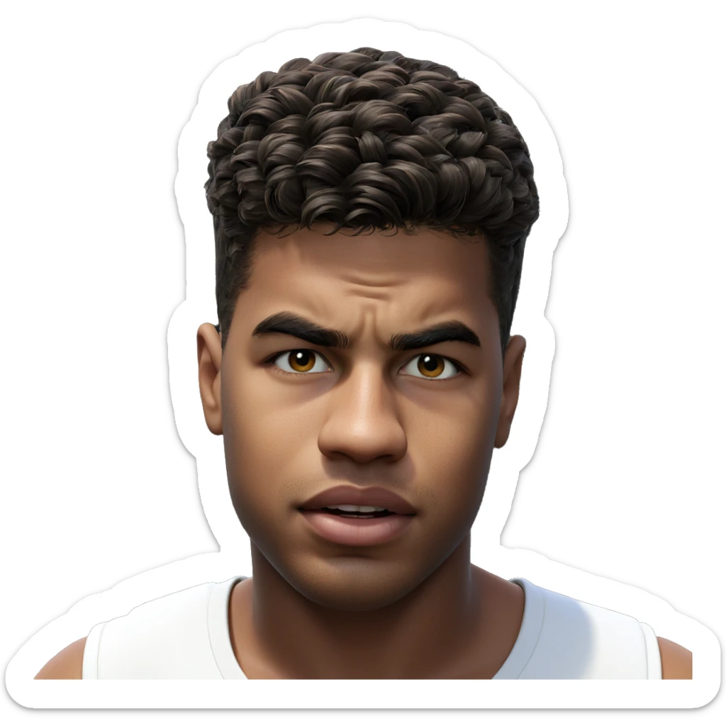 realistic portrait of a boy sticker