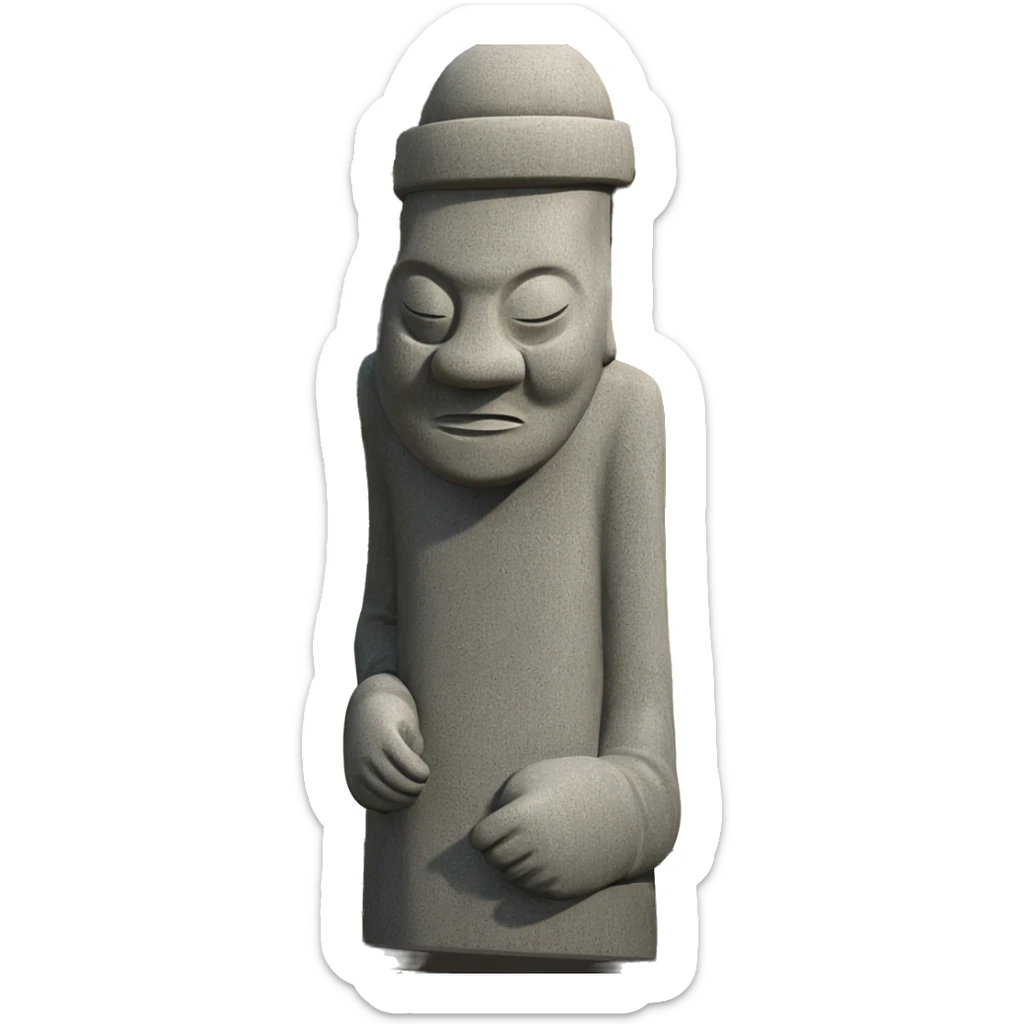 serene outdoor scene with statue sticker