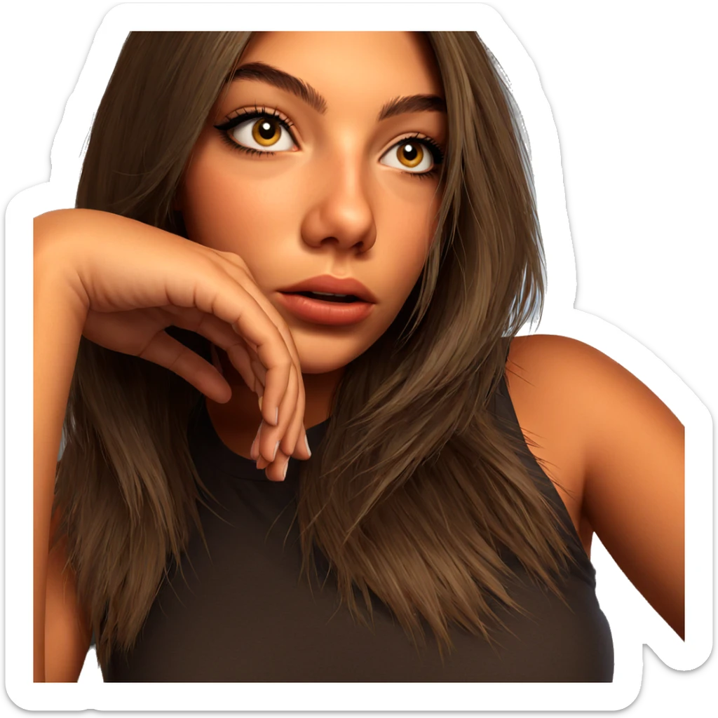 realistic portrait of girl sticker
