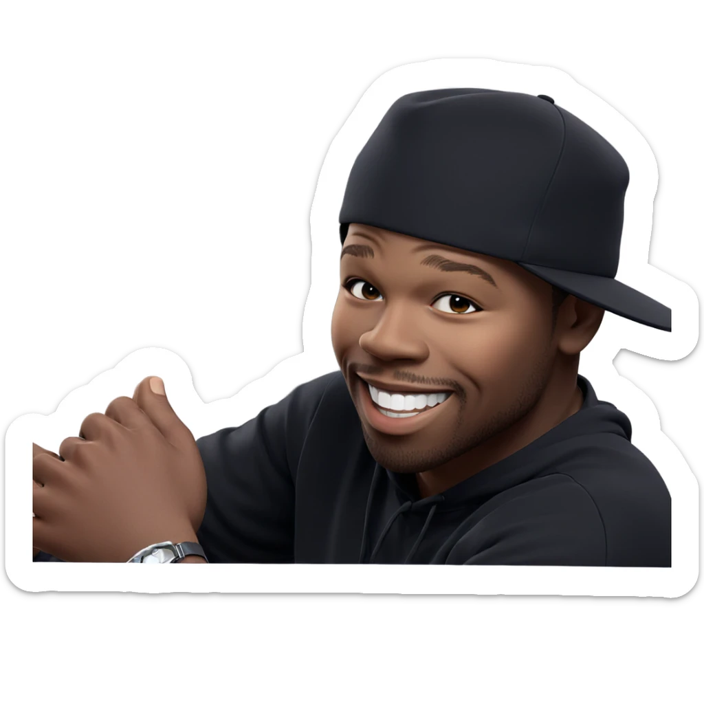 smiling boy in hat sticker