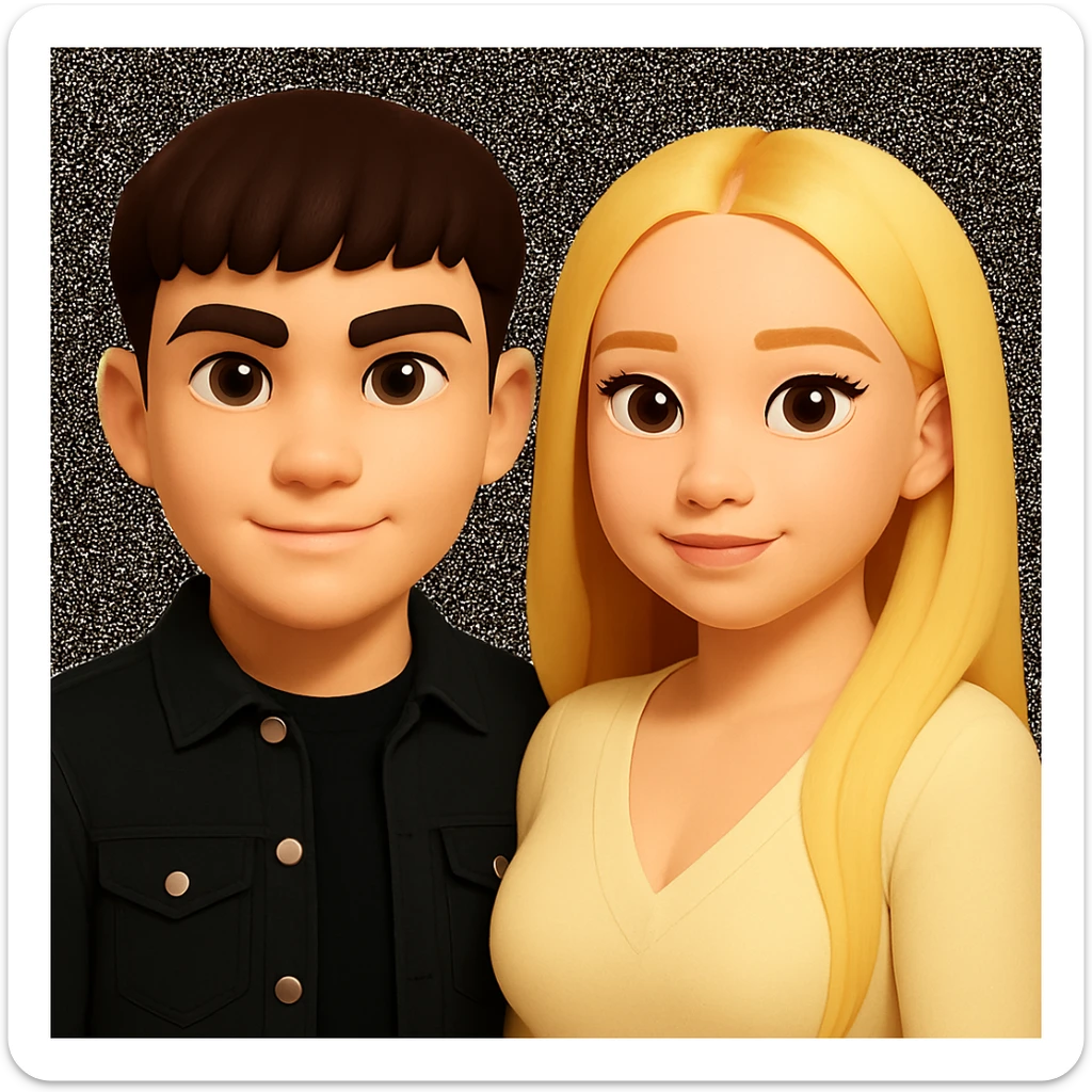 Slightly increase the volume of the upper body of the girl and slightly turn her to face forward, preserving the style of the image. sticker