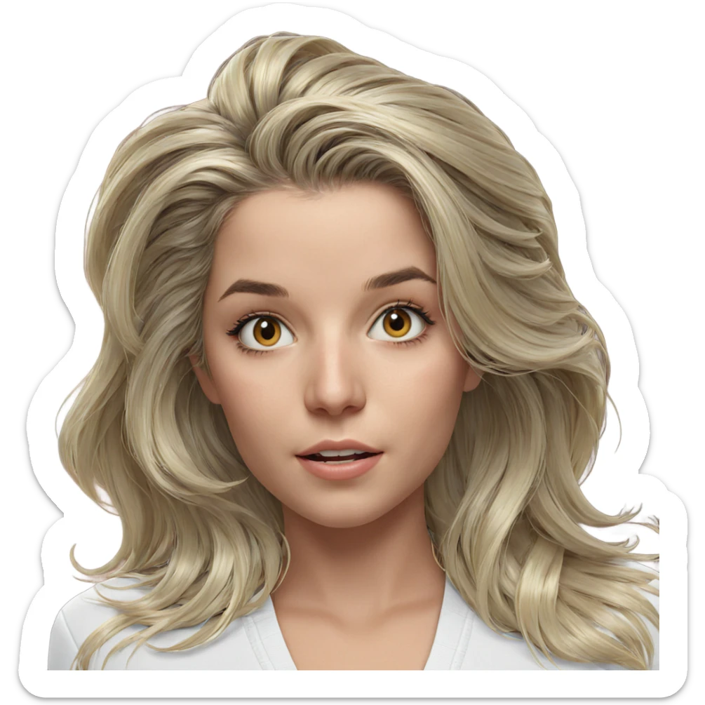 blonde girl portrait staring back sticker