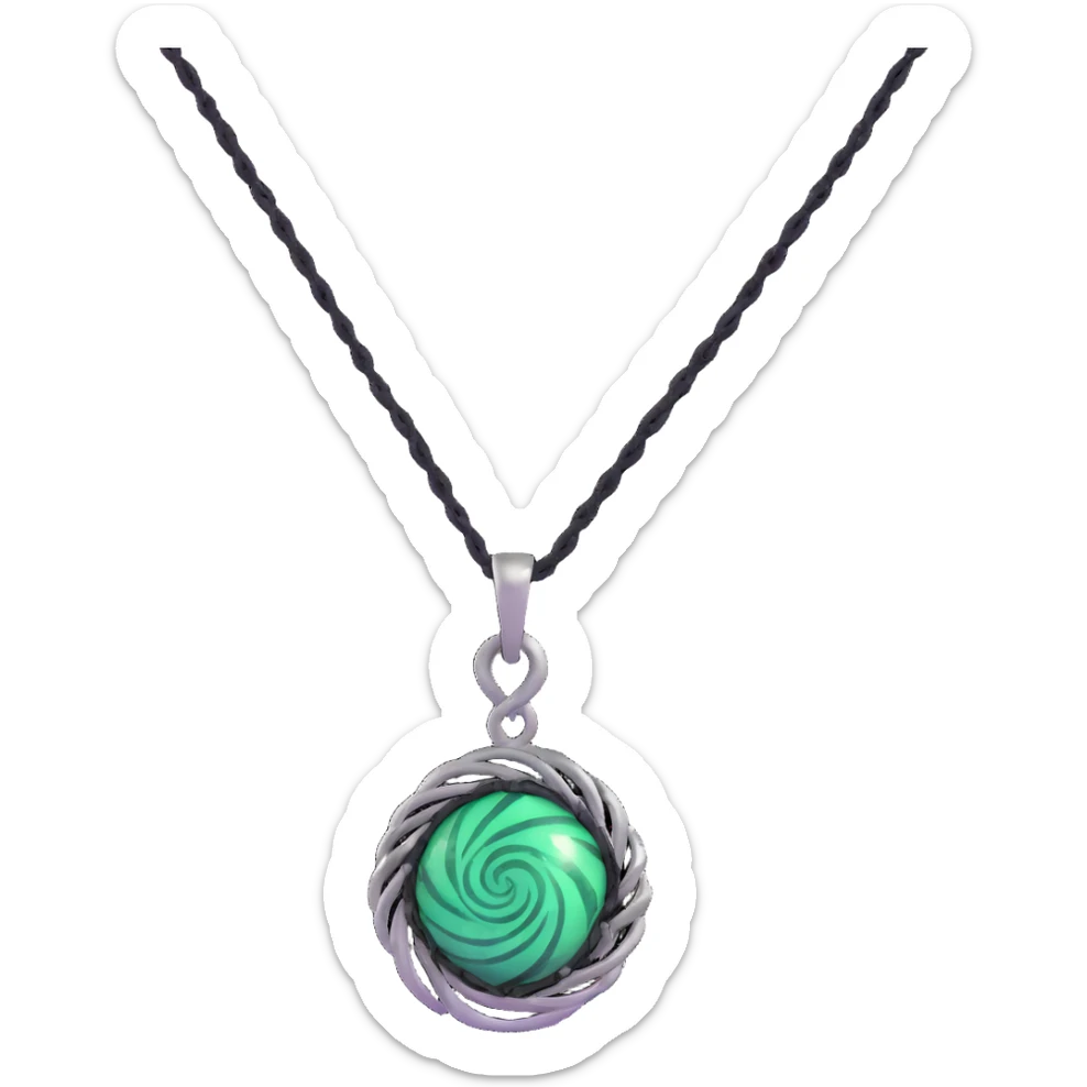 Moana's necklace with heart of Te Fiti green spiral stone sticker