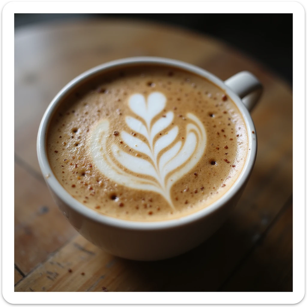 coffee latte, realistic texture, gentle lighting sticker