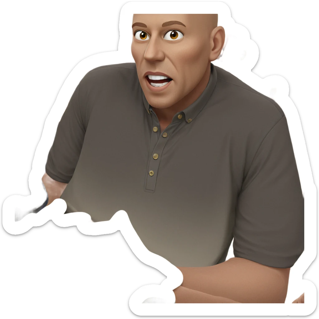 bald boys having fun together sticker