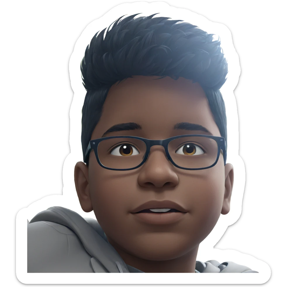 realistic portrait of a boy sticker