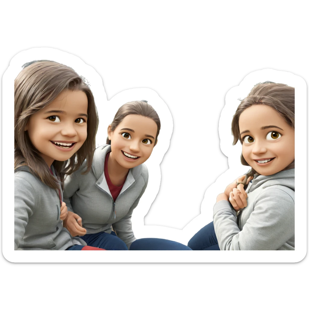 happy group in nature sticker