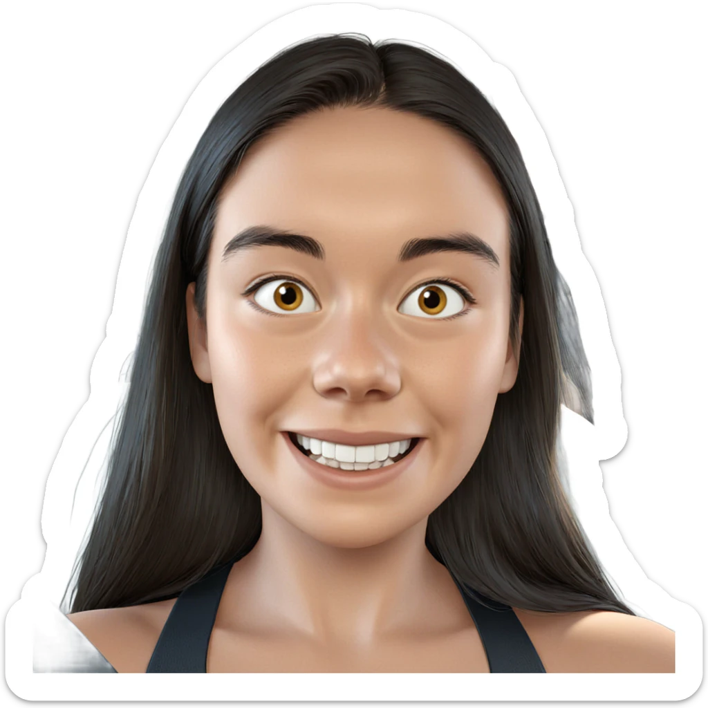 smiling girl in car interior sticker