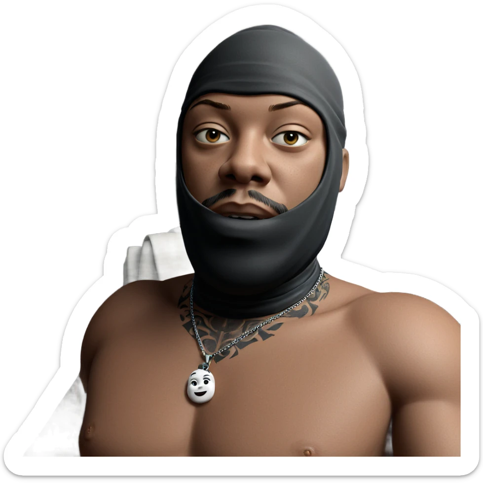 boy with necklace and tattoo sticker