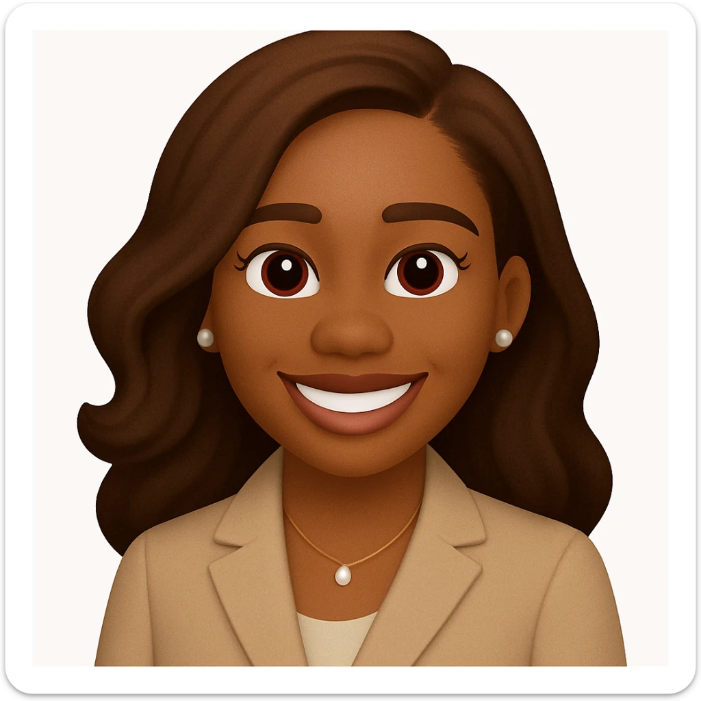 turn the second man in emoji style of the 1st image, match the facial features and match dressing style of the 2nd image, she is wearing suit sticker