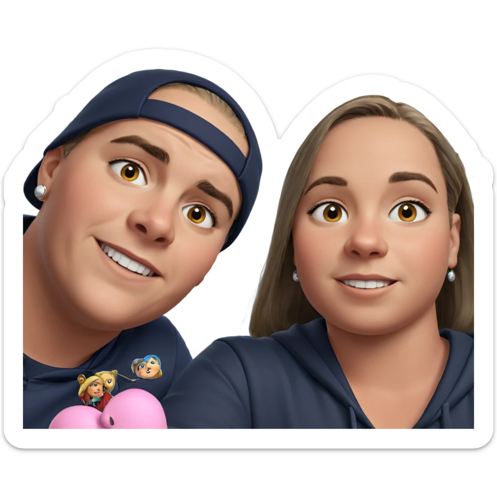 boy in hat with earrings sticker