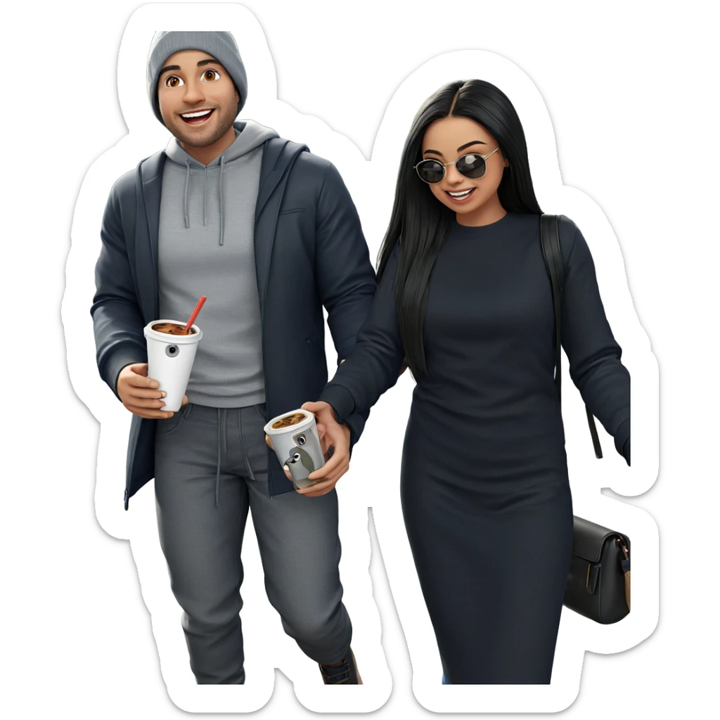 happy couple enjoying outdoors sticker