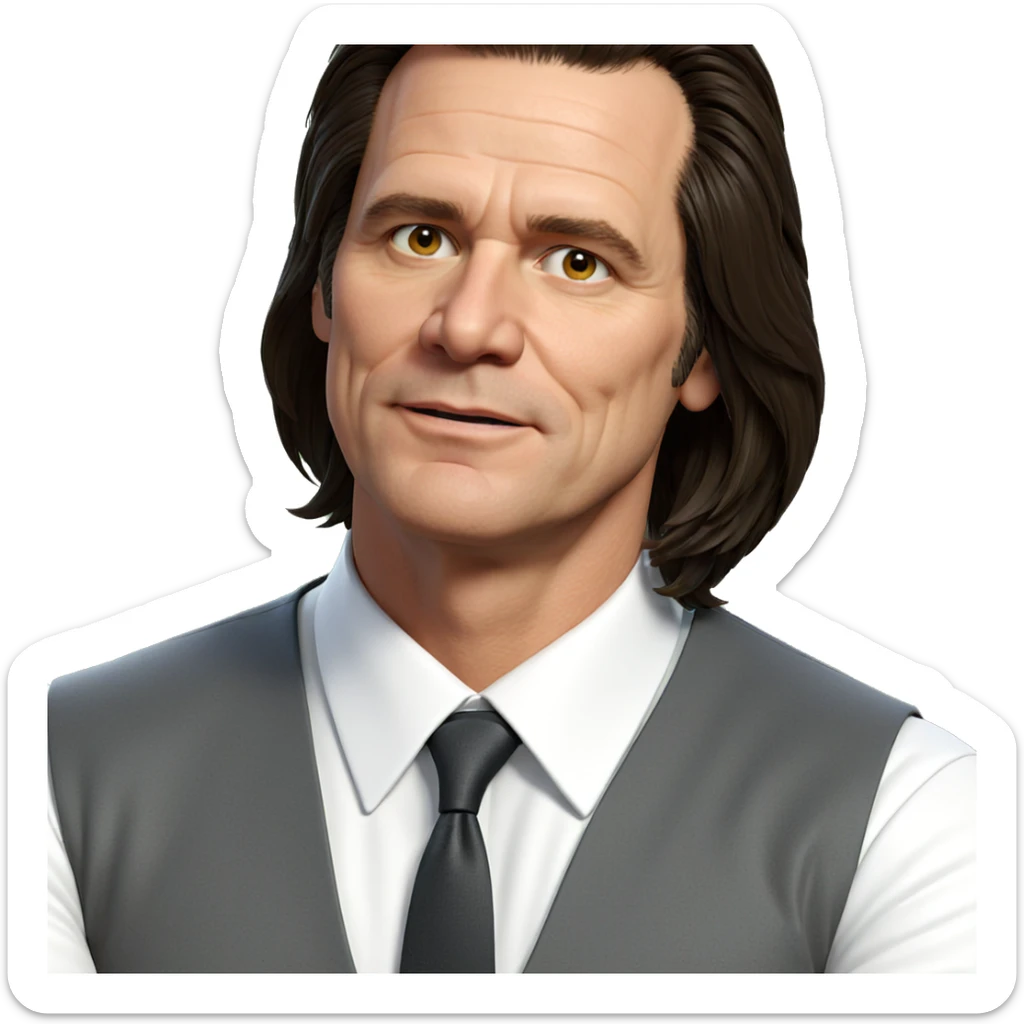 male in white shirt vest sticker