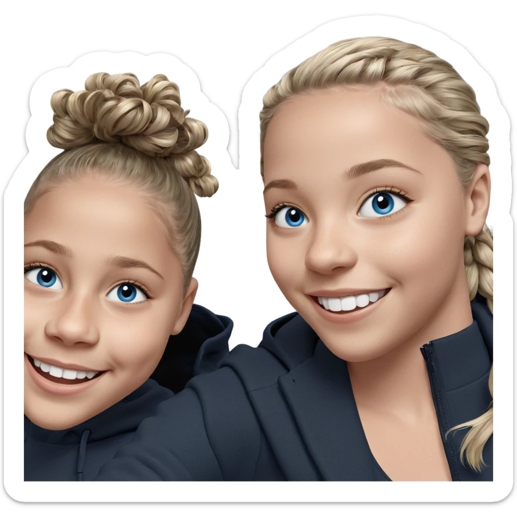 smiling girl with blue eyes sticker